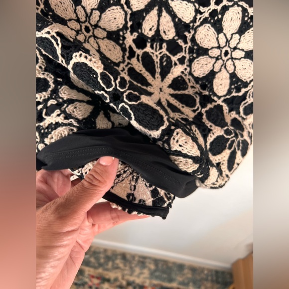 Ramy Brook Irina Floral Crochet Halter Black & White Mini Dress Size S/P - Picture 6 of 14